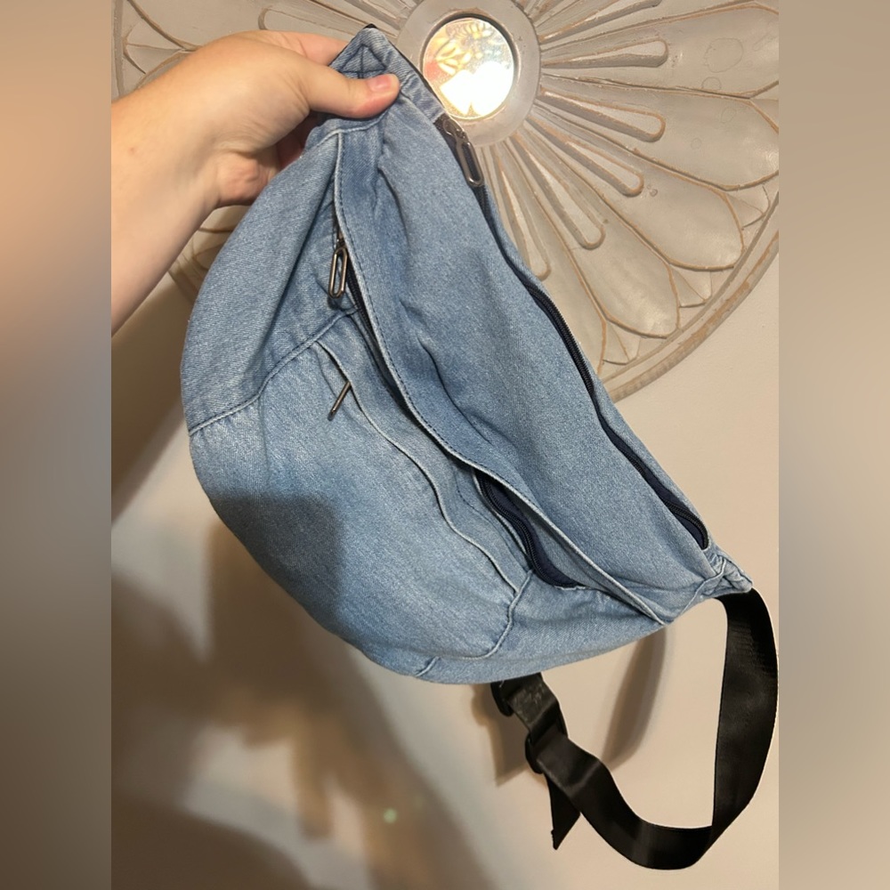 Denim Fanny pack fits plus size
